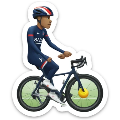 mbappé fait du velo sticker