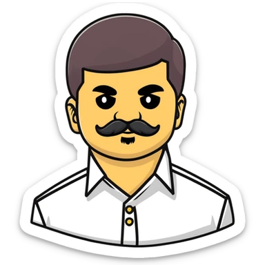 El Chapo character with distinctive mustache and flashy jewelry sticker