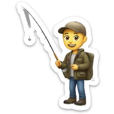 young white guy fishing 🎣 sticker