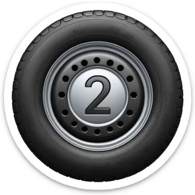 semi tire with the number 2 in the center sticker