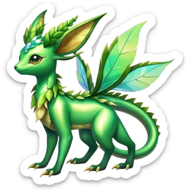 Shiny Exotic Flygon-Leafeon-Hybrid-Creature sticker