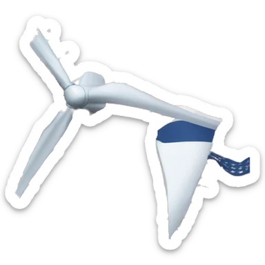 Wind turbine in usa flag colors sticker