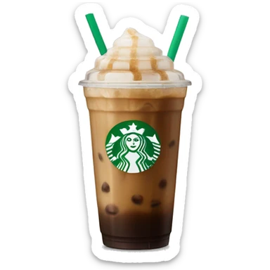 Starbuck ice coffee with ice cubes sticker