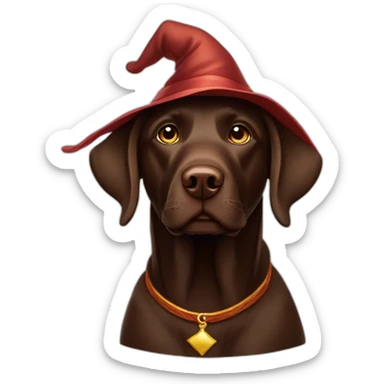 Labrador Retriver chocolate color looks like a wizard sticker