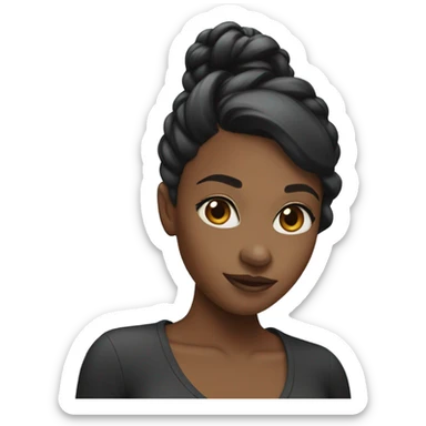 Black girl with swoop pony sticker