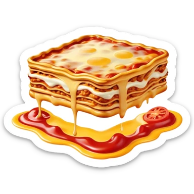 surreal salvadore dali style flying melting spam lasagna landscape sticker