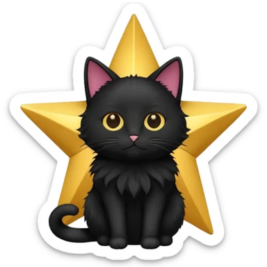 A black cat inside of a star ⭐️ 🐱 sticker