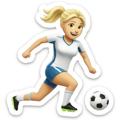 blond woman doing soccer tricks sticker