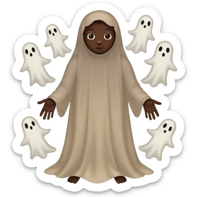  A silhouette of a person with faint, ghost-like childhood figures inside their body, representing how memories are stored deep within, even if they are not consciously accessible. sticker