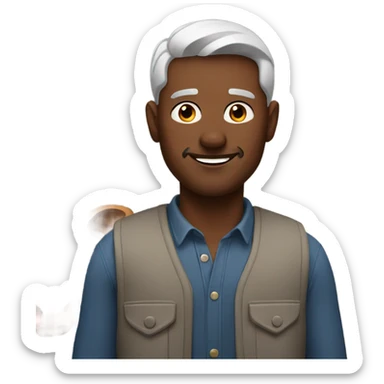 Man with cows sticker