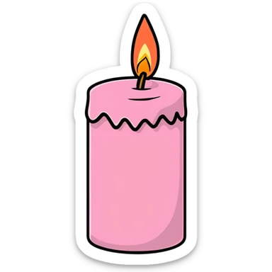 pink pastel candle minimal and cute sticker
