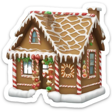 christmas house with gingerbread sticker