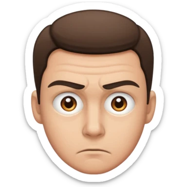 brain thinking, concentrated expression sticker