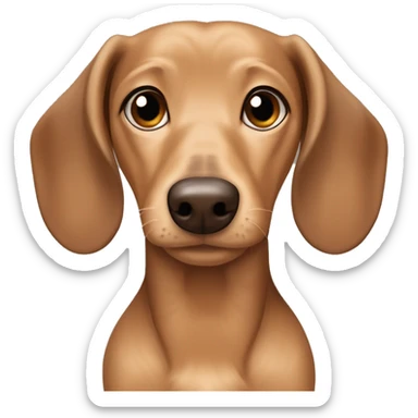 Light sandy brown wired hair dachshund with dark brown ears and no fur on the ears￼ sticker