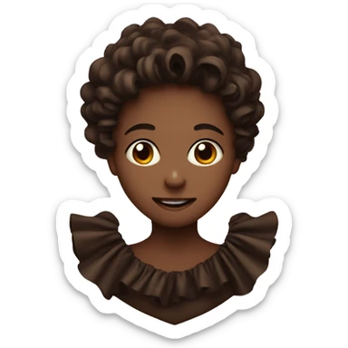 dark brown heart with ruffles sticker