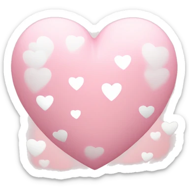 a light pink heart with white hearts around it sticker