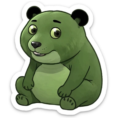 Fat panda pooping sticker