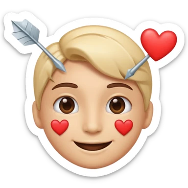 Quiero un emojis con una cara enamorada pero con el corazón de flecha sticker