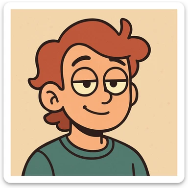 esthetic emoji, modern cartoon style, harmonious colors, relaxed expression sticker