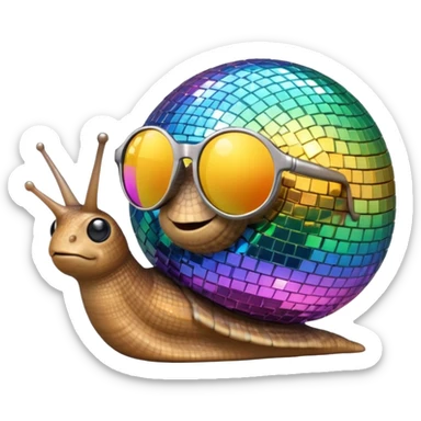 Snail with discoball shell and sunglasses sticker