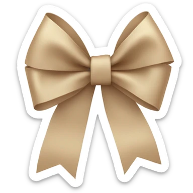 beige ribbon bow sticker