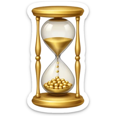 Hourglass with golden small marbles sticker