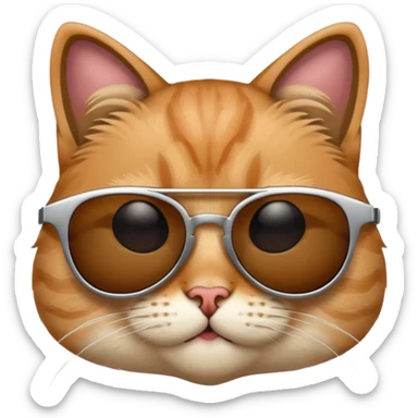 cat wearing sunglasses, cool attitude sticker