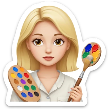 دختر زیبا و نقاش sticker