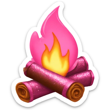 Rose pink campfire with glitter sticker