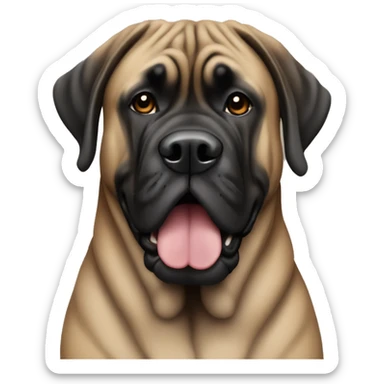 English mastiff, black face, tan brindle sticker