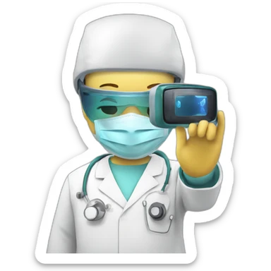Surgeon-performing-Breast-surgery-with-virtual-reality-display sticker