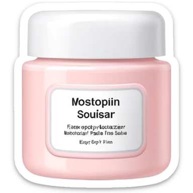 Pale pink body moisturizer cream pot with label sticker