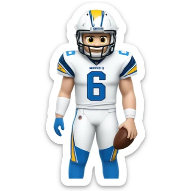 Baker Mayfield in a Chargers powder blue #6 uniform  sticker