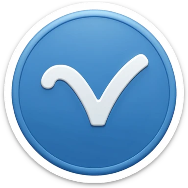 A white right ✔tick symbol on blue circle similar to verified badge sticker