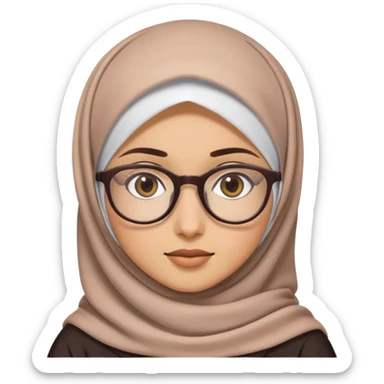 A girl wearing hijab and glassess sticker
