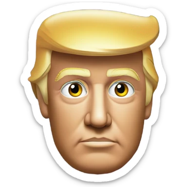 donald trump head on black background, soft warm purple, orange, yellow and violet lights sticker