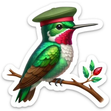 Un colibri con birrete sticker