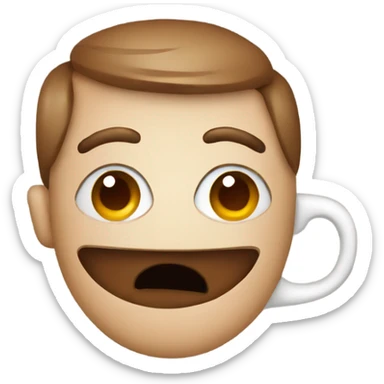 Emoji face with coffee sticker