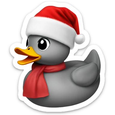 rubber duck in a santa hat sticker