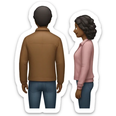 two people standing back to back sticker