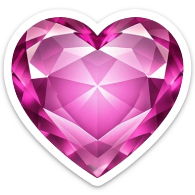 Sparkly Pink Heart Gemstone sticker