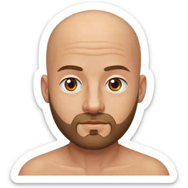 Hombre calvo con barba corta  sticker