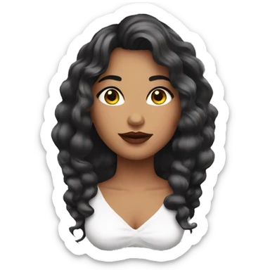 mujer con rubor y maquillaje brilloso sticker