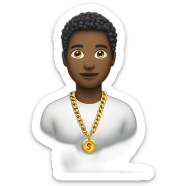 Person with gold chain sticker
