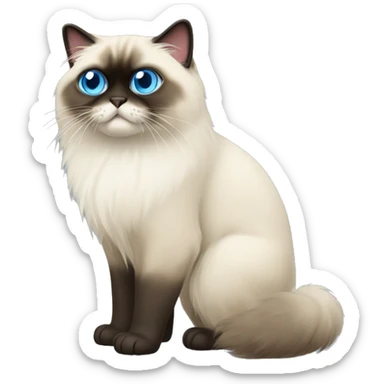 himalayan cat blue eyes dark face full body dark feet sticker