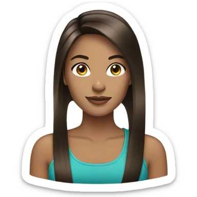 straight hair brunette sticker