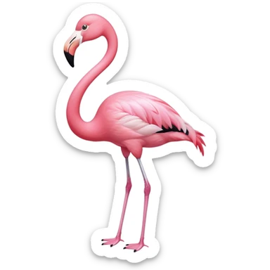 Baby pink Flamingo with ribbon bow tie  sticker