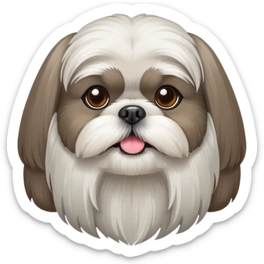 A grey faced Shih Tzu with a white beard, shorter fur sticker