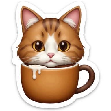 кошка с какао sticker