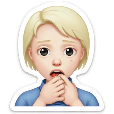 Person strangling themself sticker